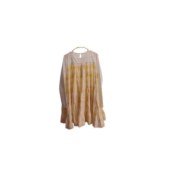 MERLETTE Soliman Embroidered Cotton Long Sleeve Babydoll Dress Size M - Picture 6 of 9